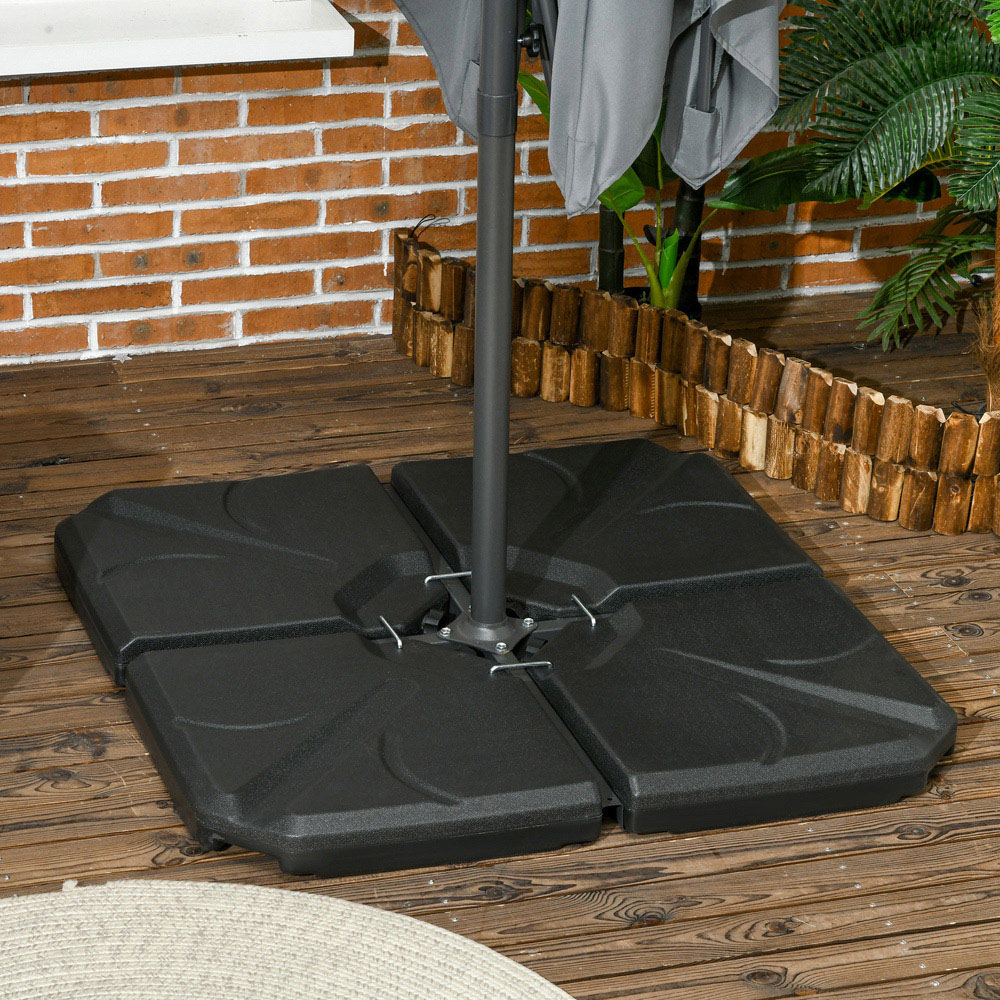 Outsunny Black Parasol Weights 4 Piece Image 2