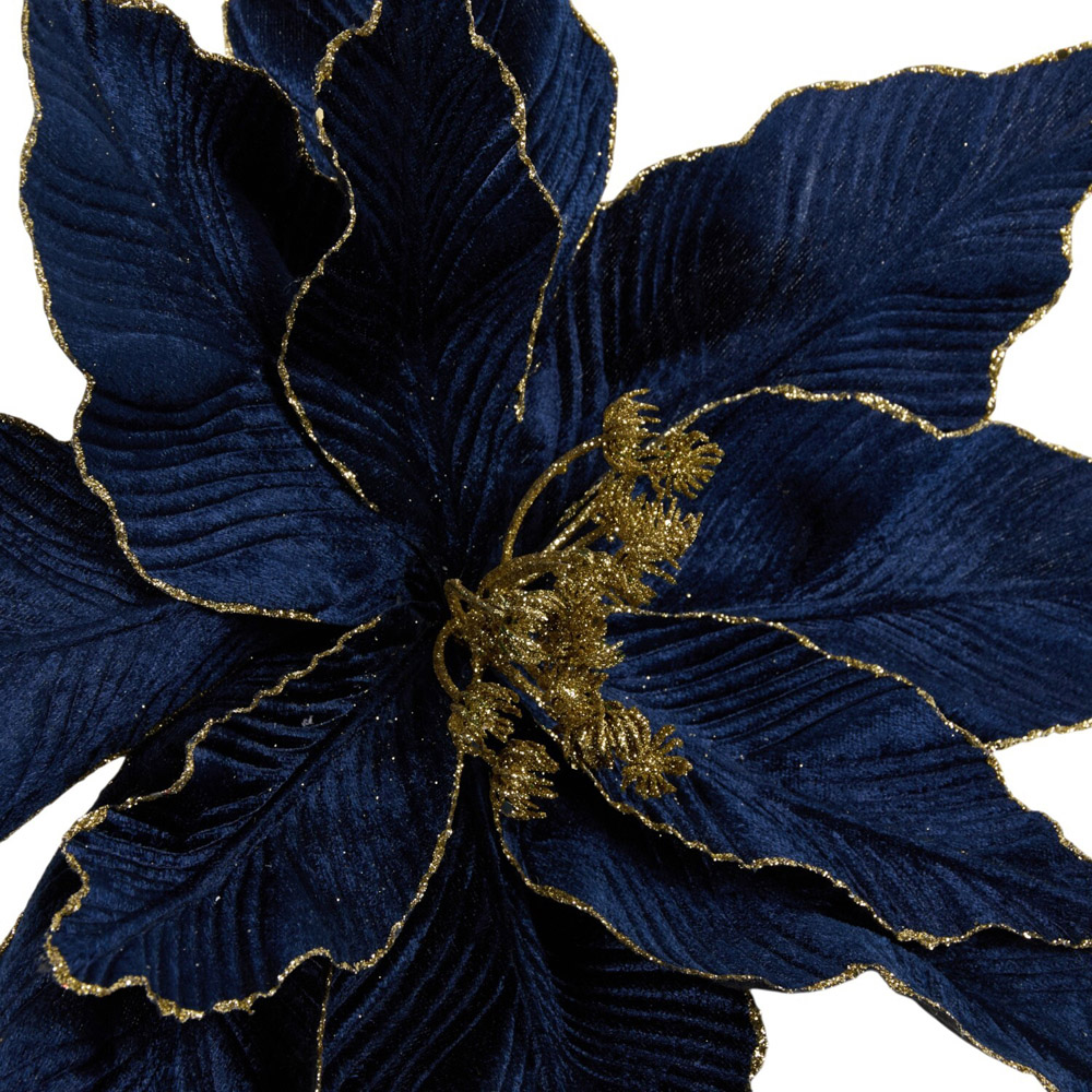 Large Poinsettia Clip Navy Image 3