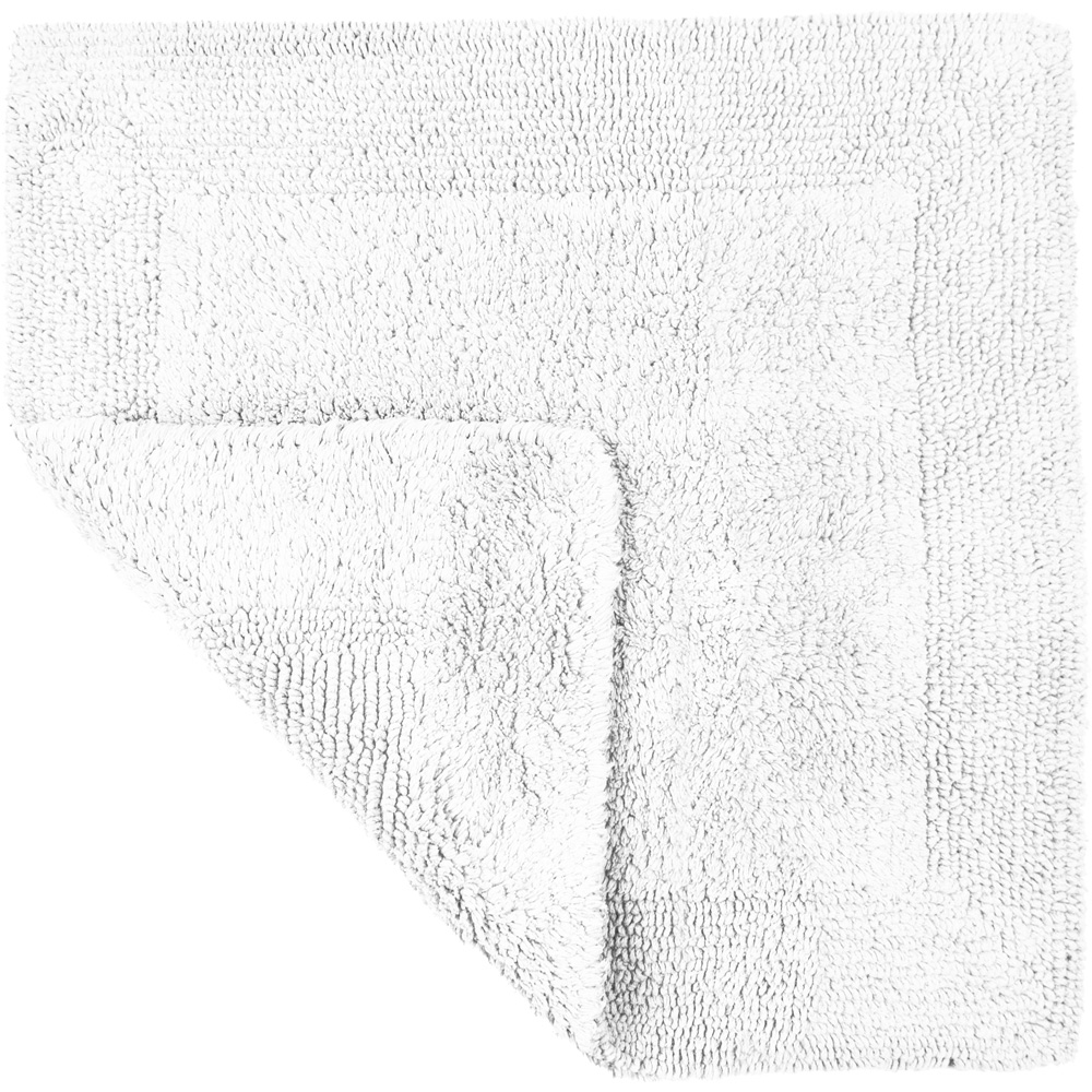Allure Bath Fashions Elegance White Reversible Square Bath Mat 55 x 55cm Image 3