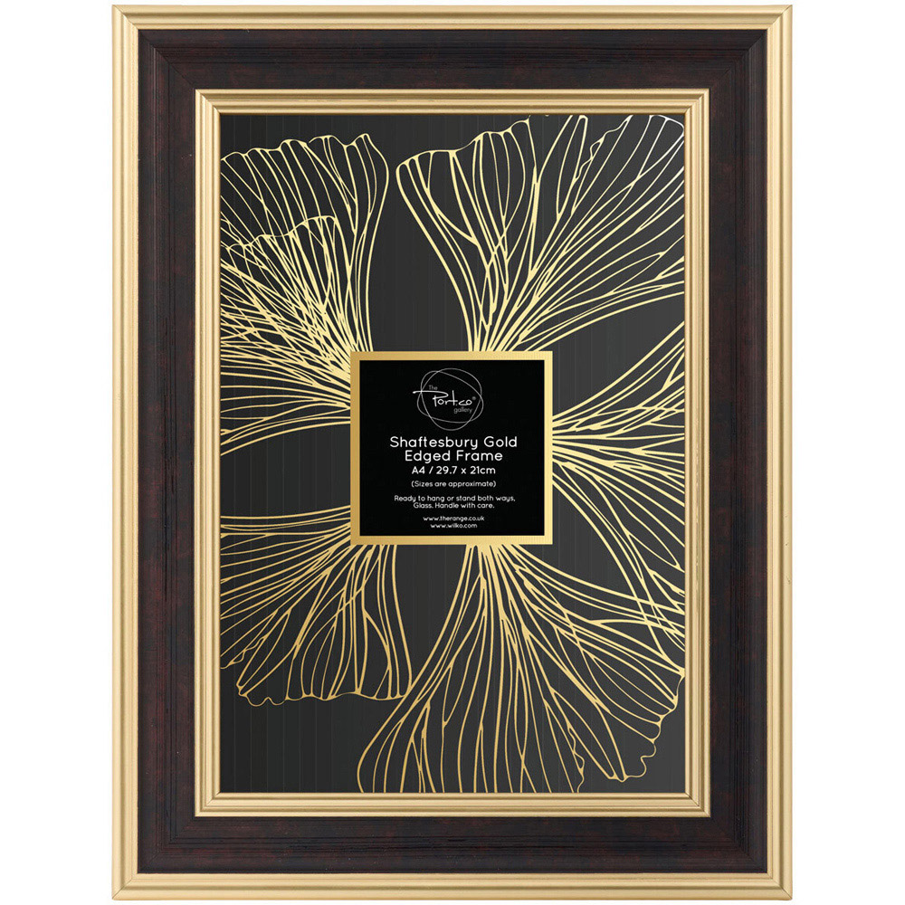 Shaftesbury Gold Edged Frame Black A4 Image 2