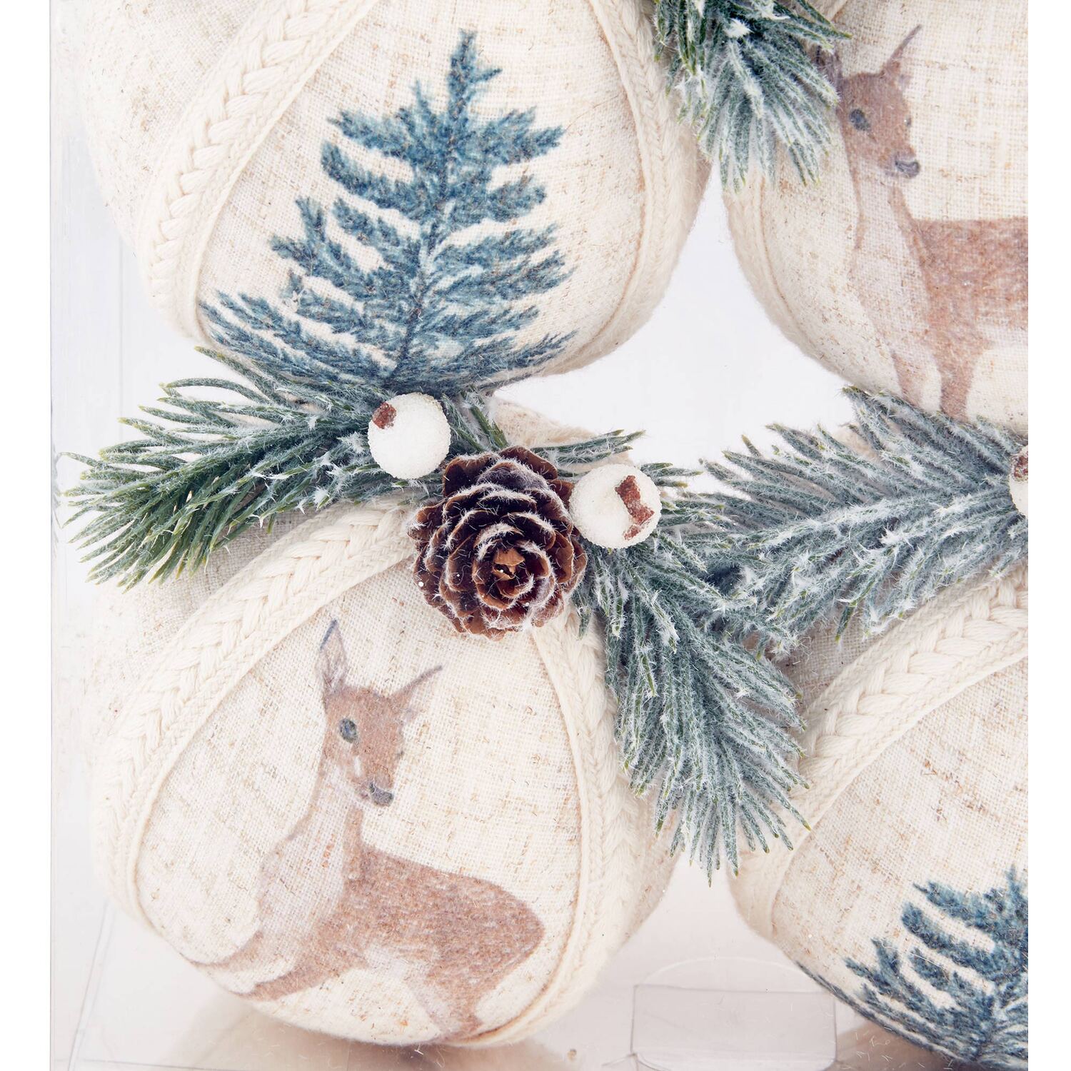 Pack of 4 Mistletoe Cottage Baubles Image 2