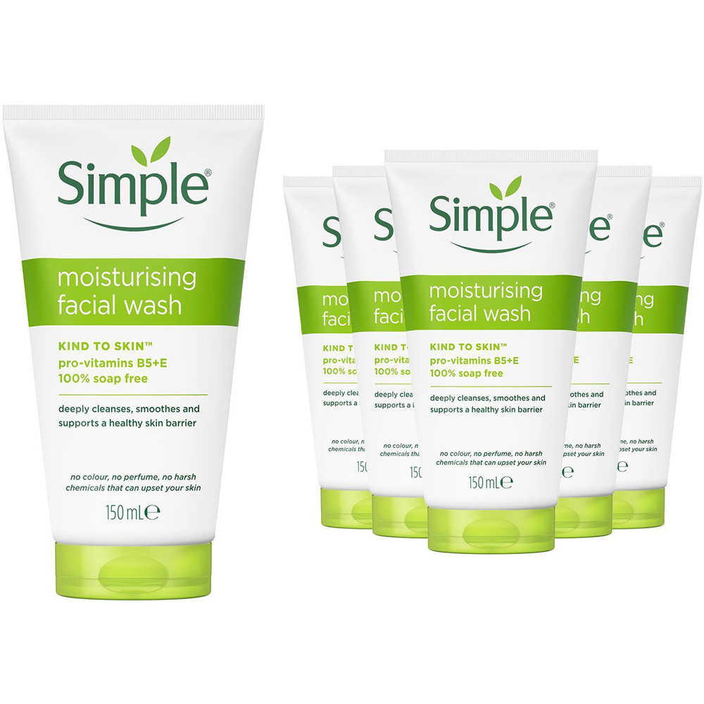 Simple Kind to Skin Moisturising Facial Wash 150ml 6 Pack Image 1