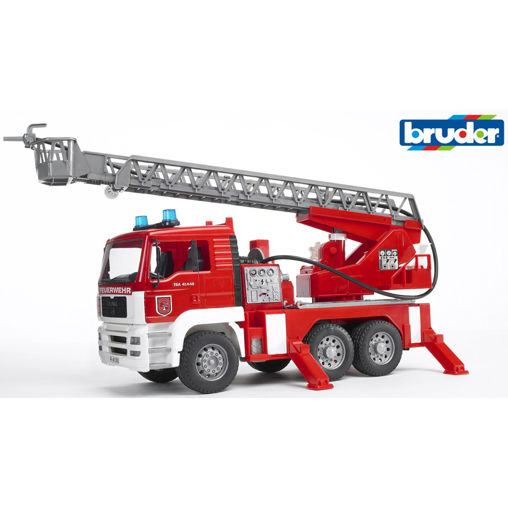 Bruder Kids MAN TGA Fire Engine with Ladder and Water Pump Playset Model Image 7