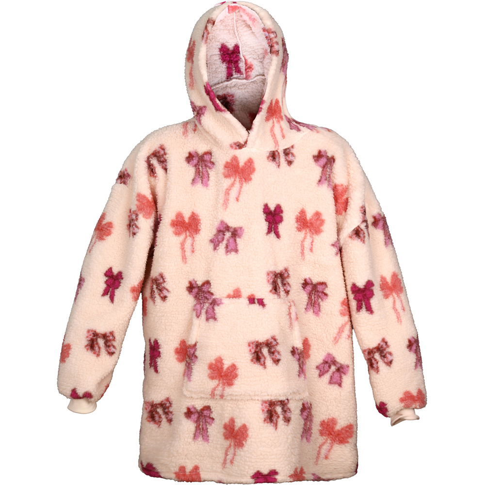 Adults Bow Sherpa Hoodie Pink Image 1
