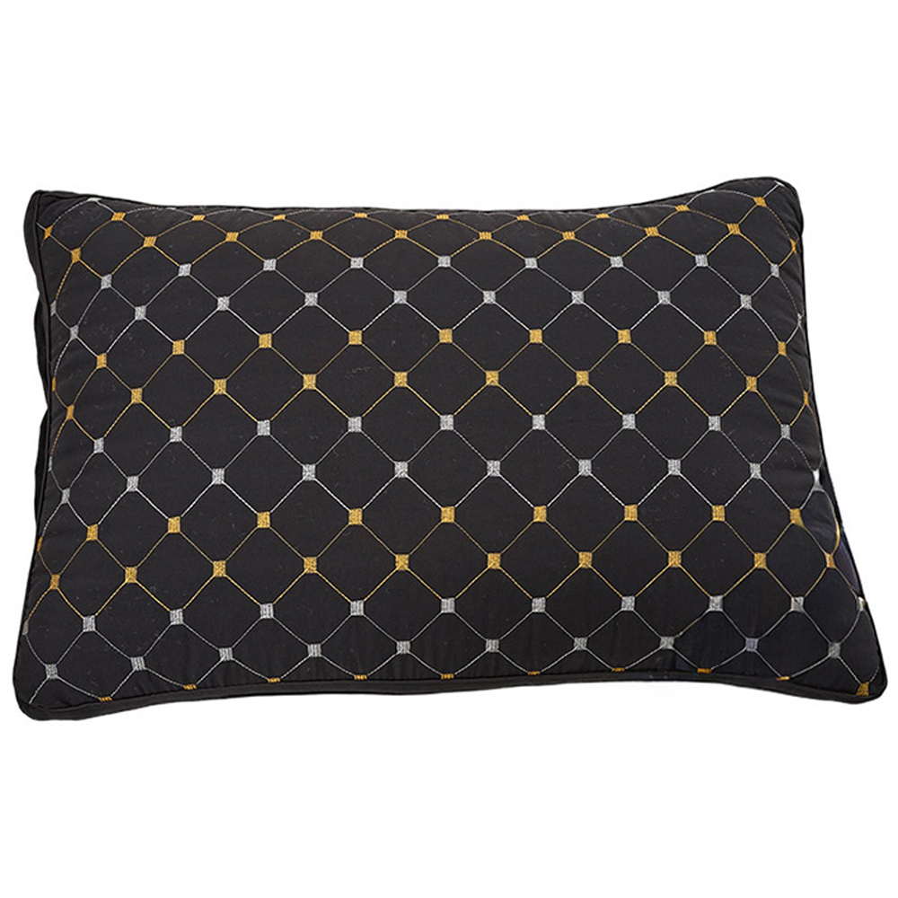 Living and Home Black Geometric Polyester Supportive Pillow Insert 74 x 48cm Image 1