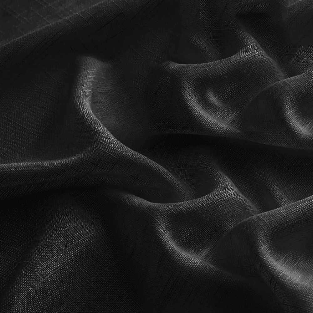 Velosso Riva Plain Black Slot Top Voile Panel Curtain 150 x 122cm Image 3