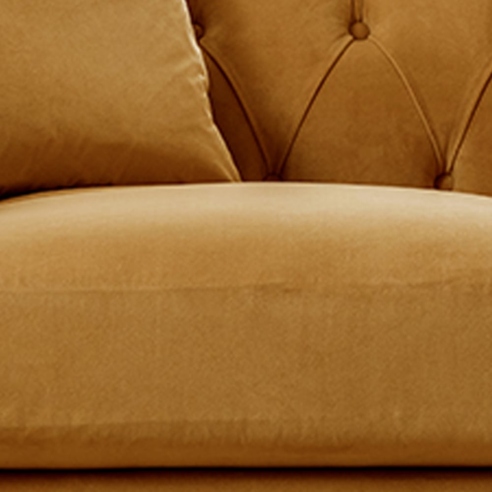 Elsie Chesterfield Ochre Plush Velvet Armchair Image 3