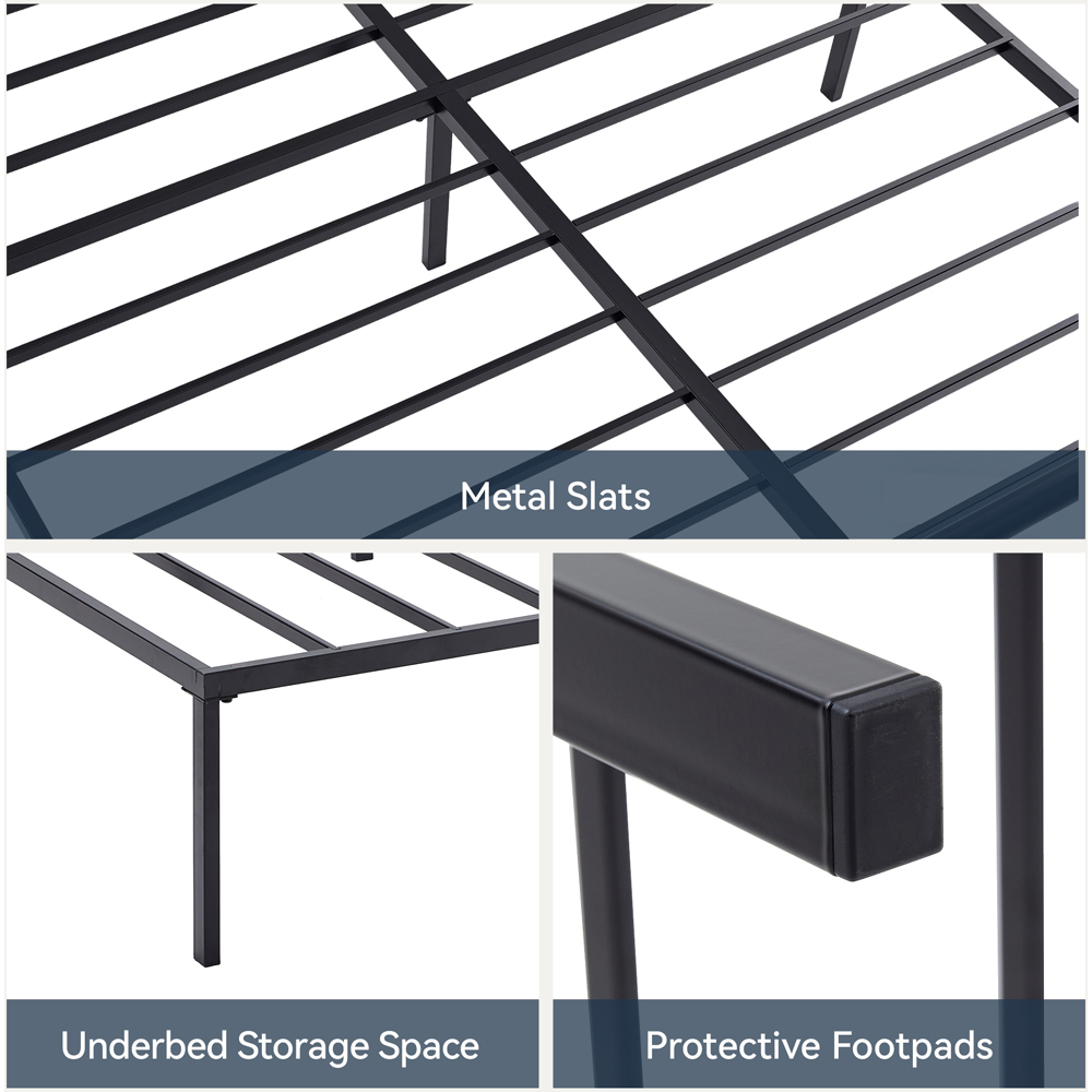 Brooklyn Florence Single Black Metal Bed Frame Image 5