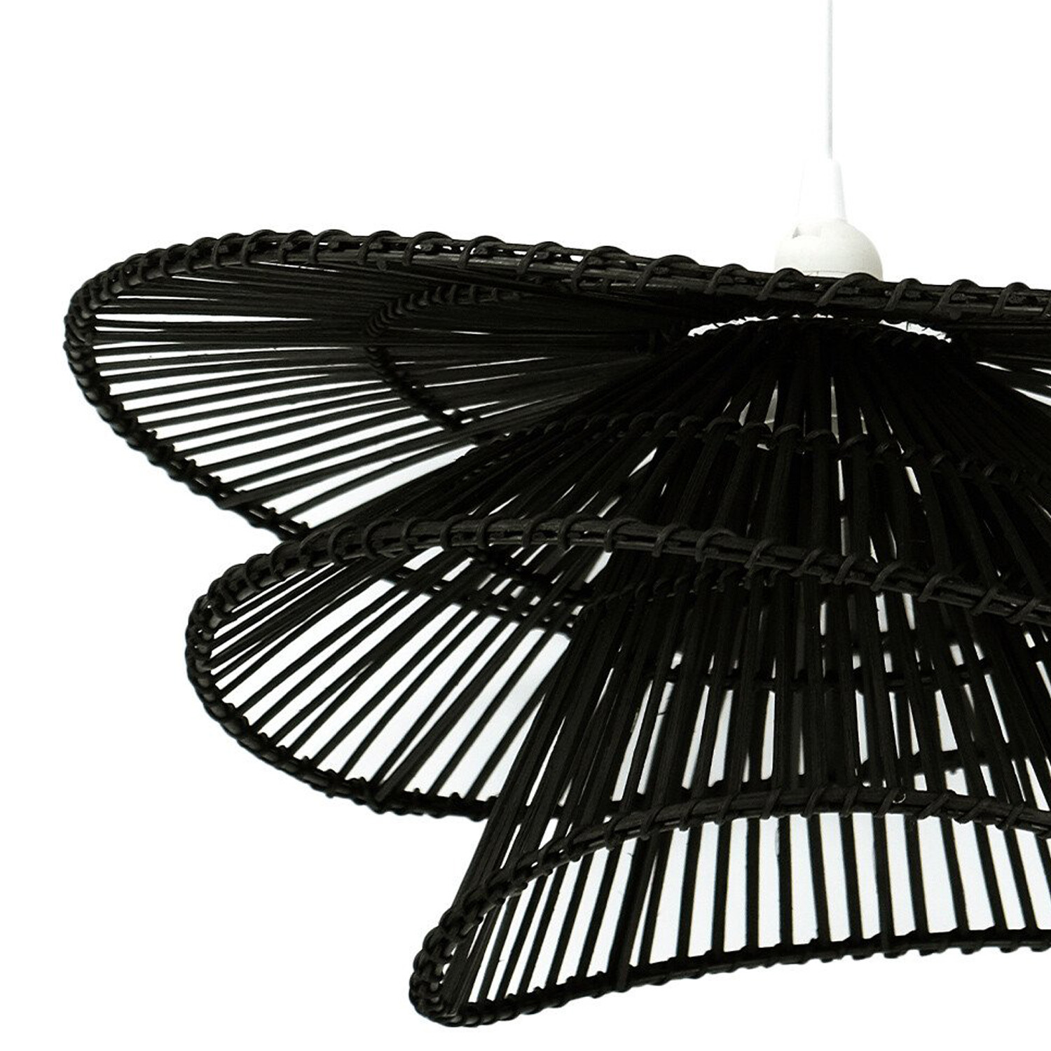 Azara Rattan Effect Shade - Black Image 5