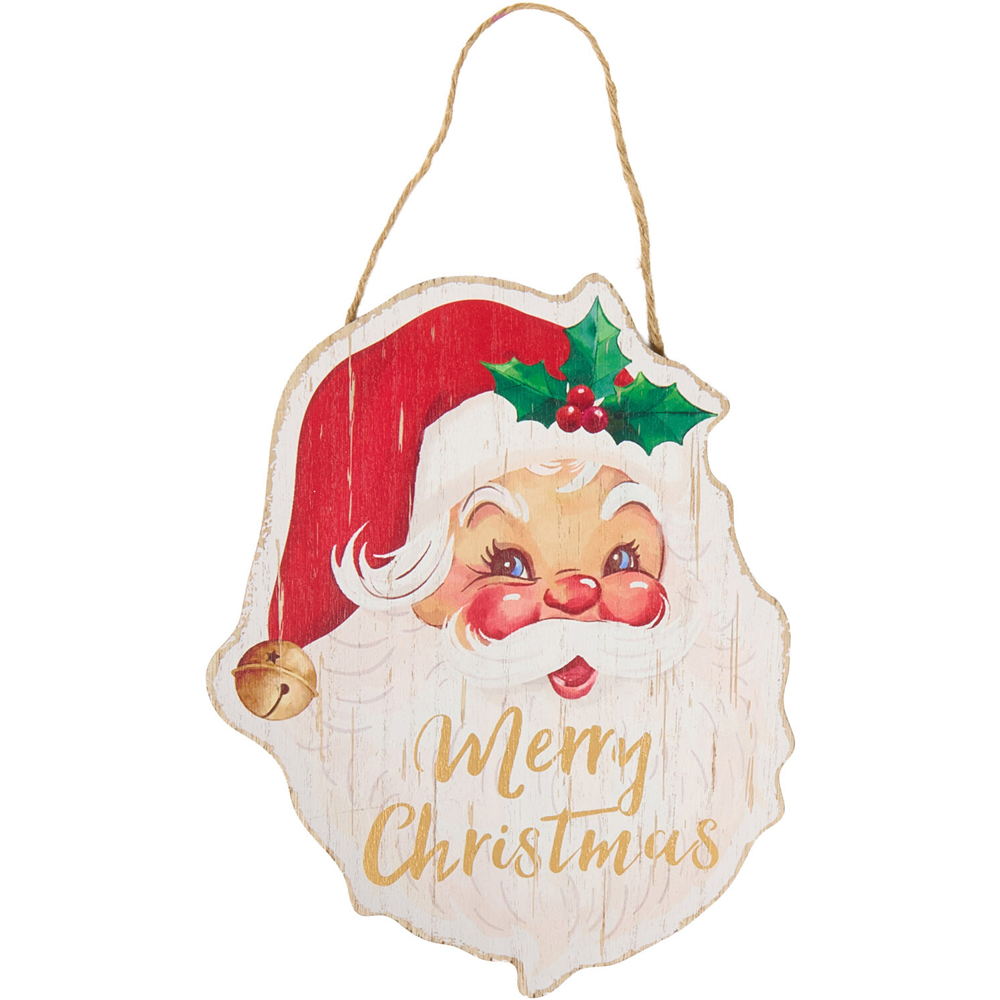 Hanging Retro Santa Plaque Image 1