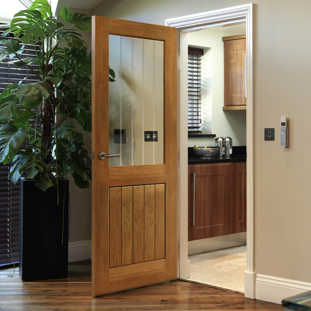 JB Kind Thames Cottage Oak 1/2 Glazed Internal Door 1981 x 686mm Image 2