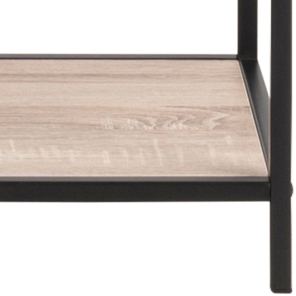 Florence Seaford 5 Shelf Sonoma Oak and Black Metal Bookcase Image 6