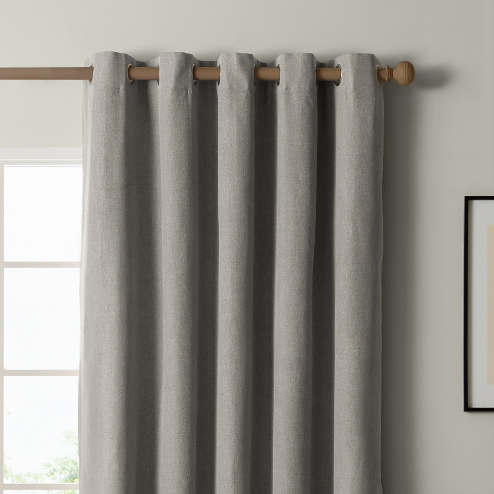 Furn The Ultimate Grey Textured Woven Blackout Eyelet Curtains 229 x 229cm Image 3