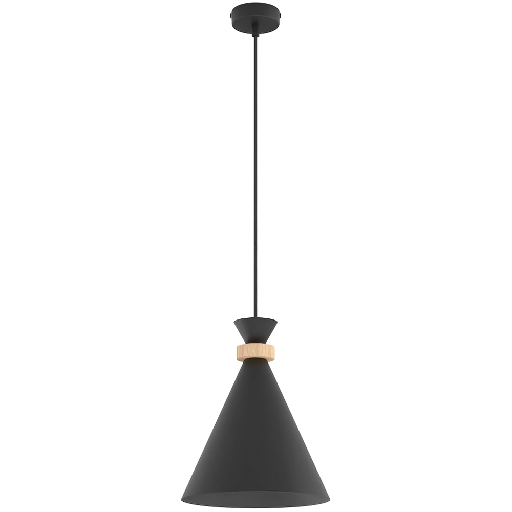 Emibig Zero Dome Shade Black E27 Ceiling Pendant Light Image 1