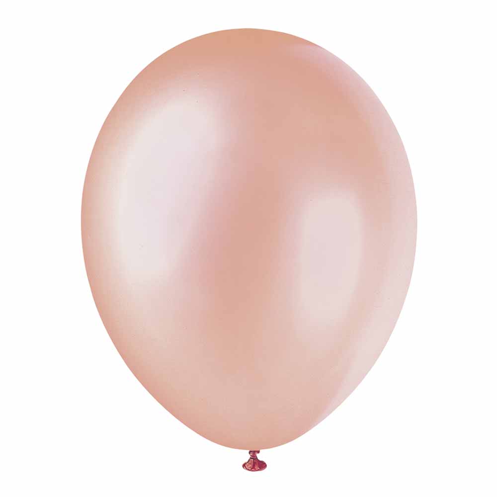 Wilko Rosegold Pearlised Balloons 8pk Wilko