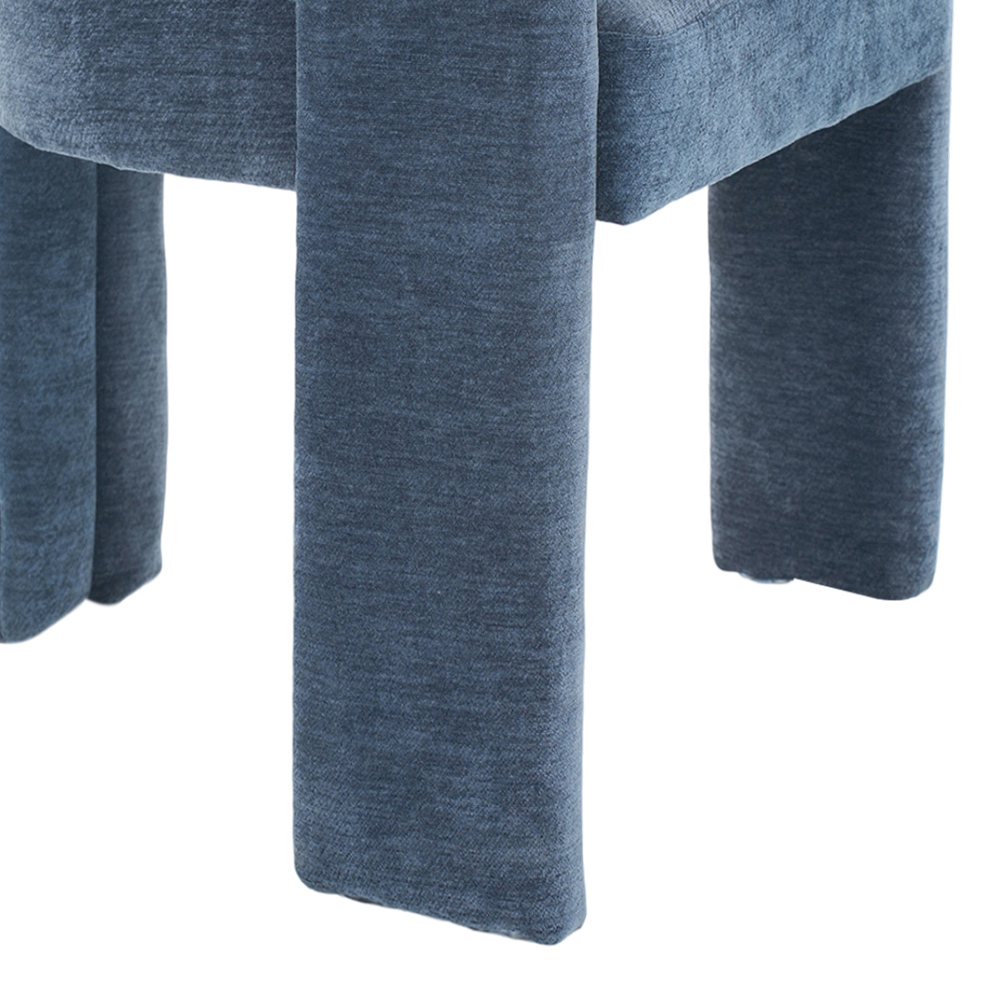 Living and Home Blue Chenille Upholstered Accent Chair Image 6