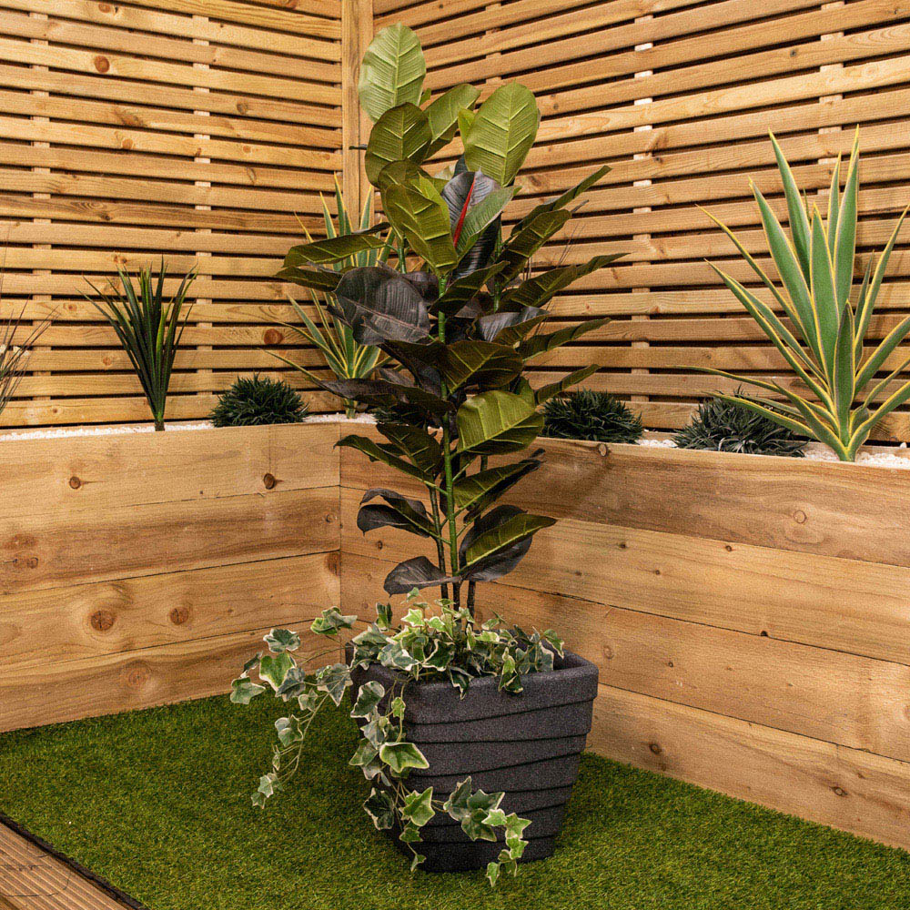 Samuel Alexander Dark Grey Small Square Garden Trojan Plant Pot 31cm Image 6