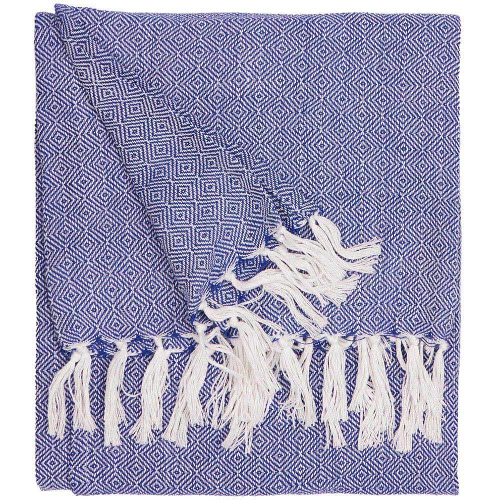 Furn Dessa Blue Geometric Woven Throw 130 x 180cm Image 1