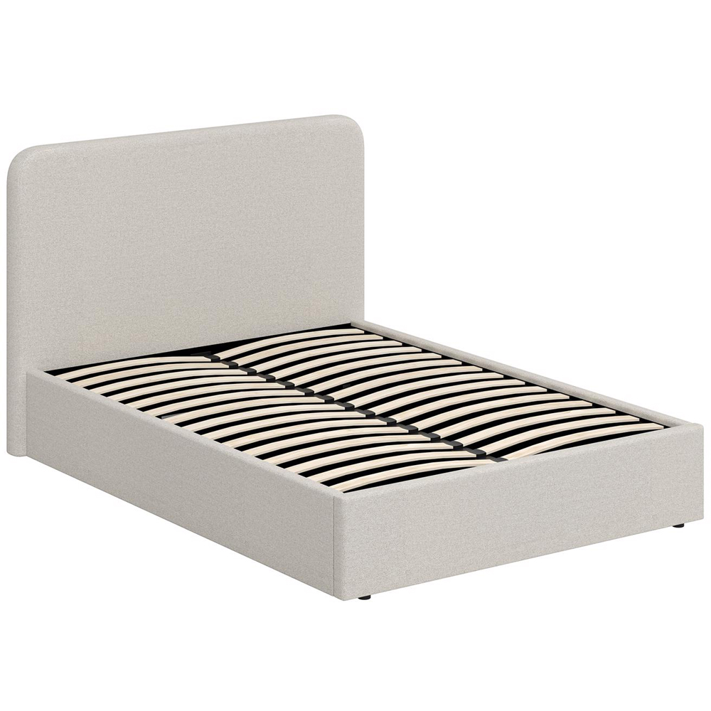 FWStyle Double Beige Upholstered Lift Up Ottoman Bed Frame Image 5