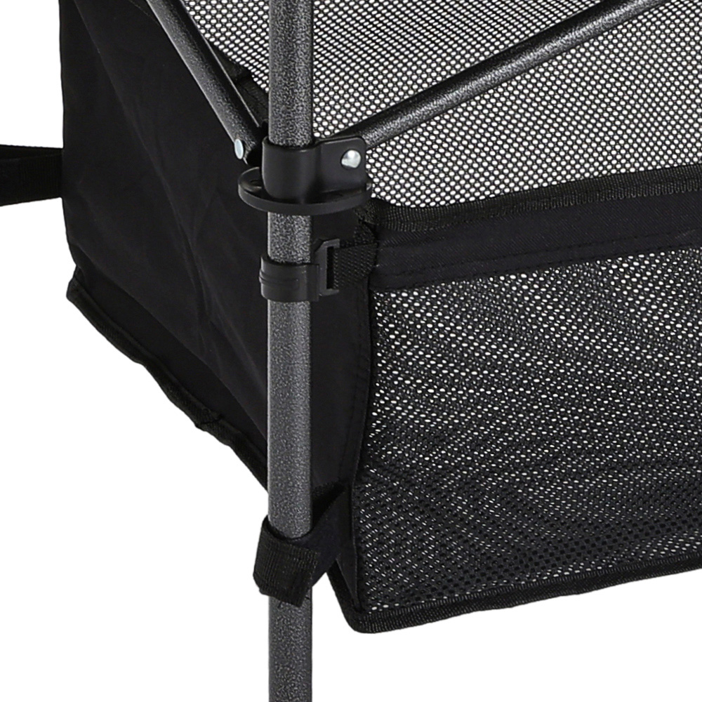 Living and Home Aluminium Roll Top Foldable Camping Table with Mesh Shelf and Basket Image 5