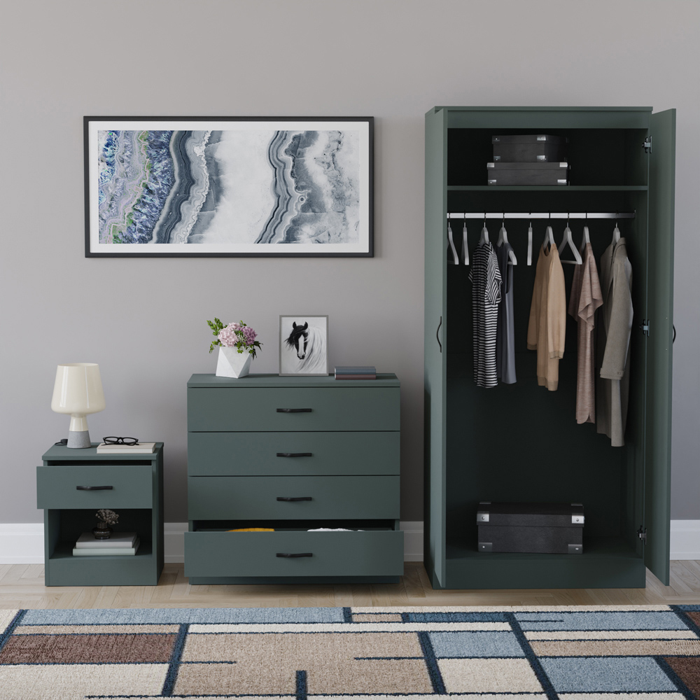 VIDA DESIGNS Riano Green 3 Piece Bedroom Furniture Set Image 3