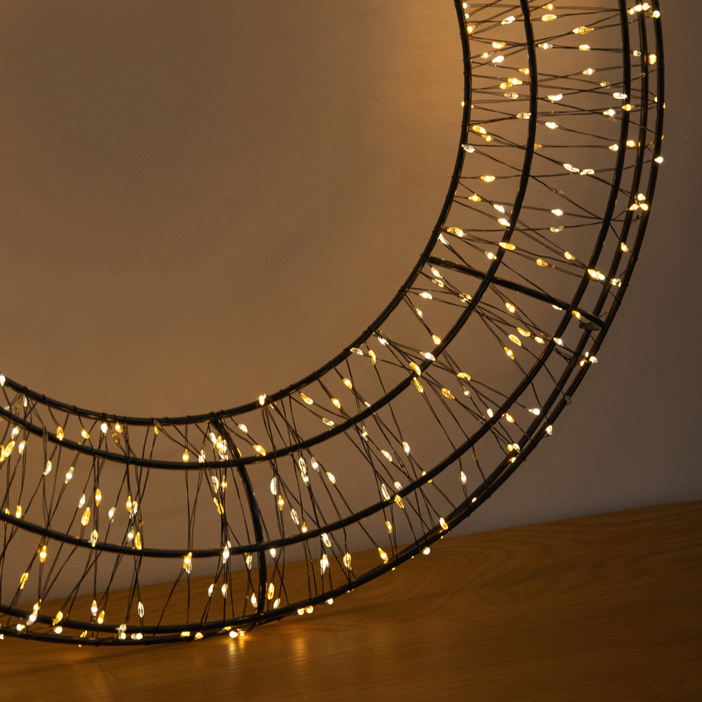Samuel Alexander 720 Warm White LED 3D Metal Christmas Wreath 50cm Image 6