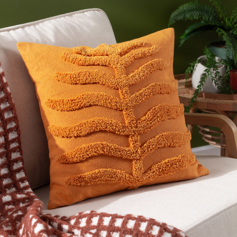furn. Dakota Mustard Tufted Cushion Image 2