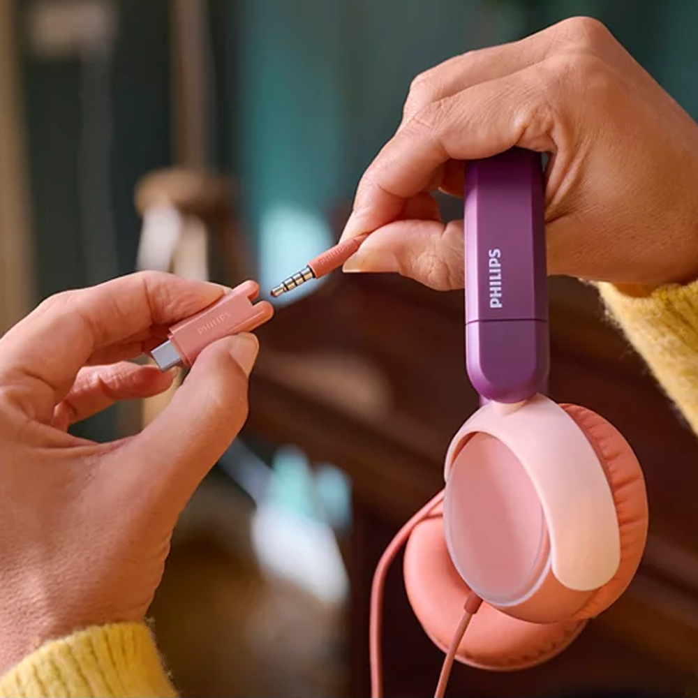 Philips TAK2000 Magenta Kids Wired On-Ear Headphones Image 2