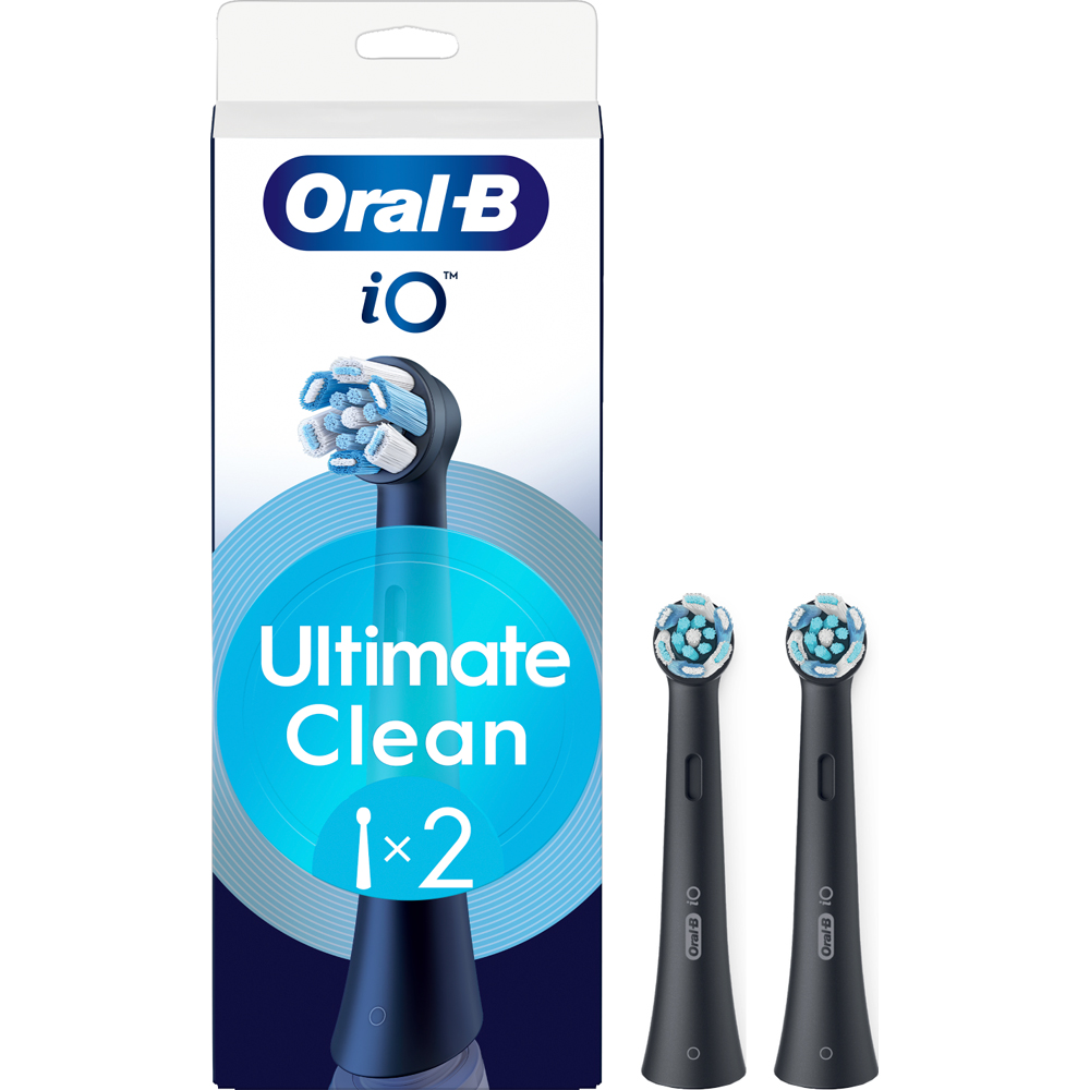 Oral-B iO Ultimate Clean Black Toothbrush Refill Head 2 Pack Image 4