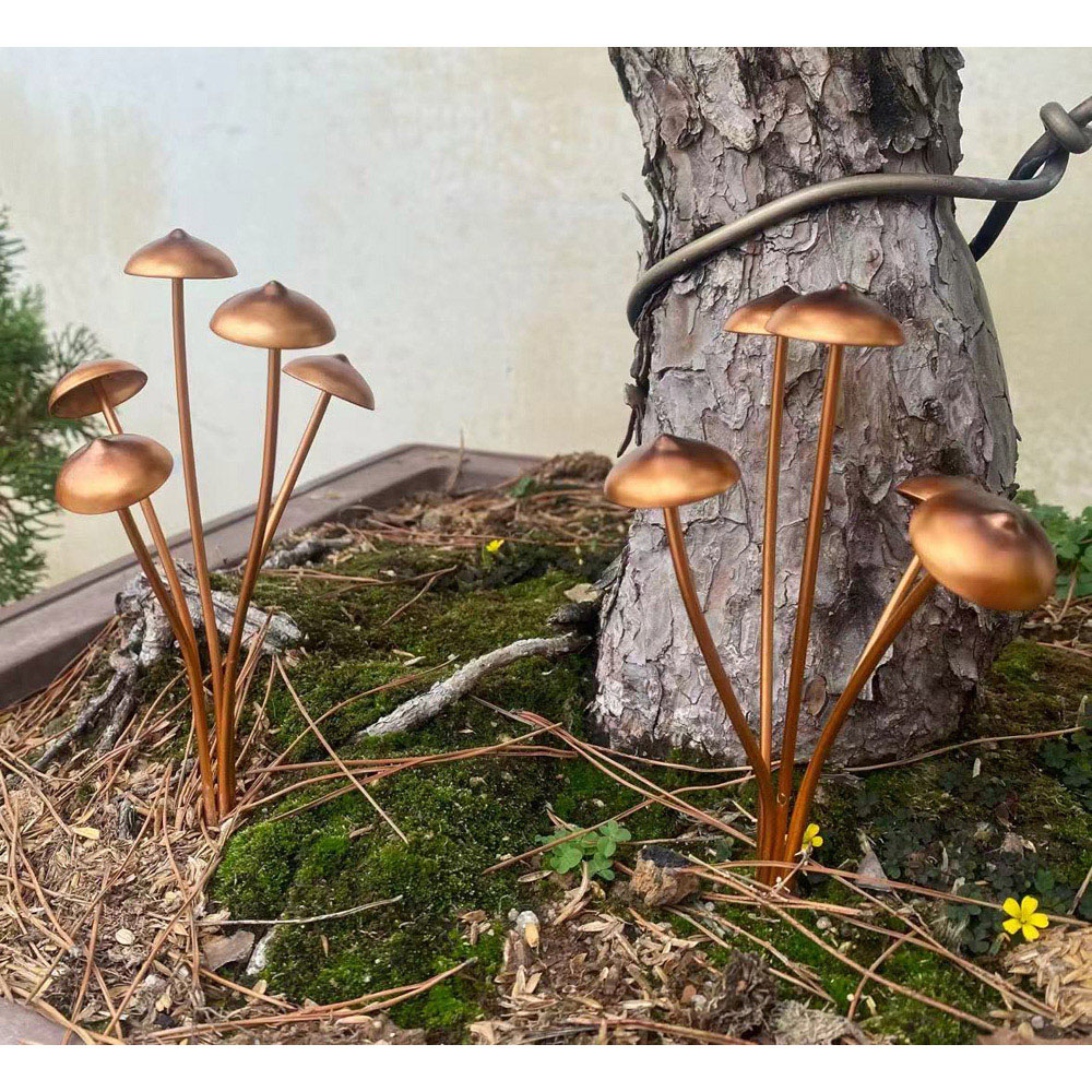 Avilo Copper Finish Mushroom Garden Stake 2 Pack Image 5