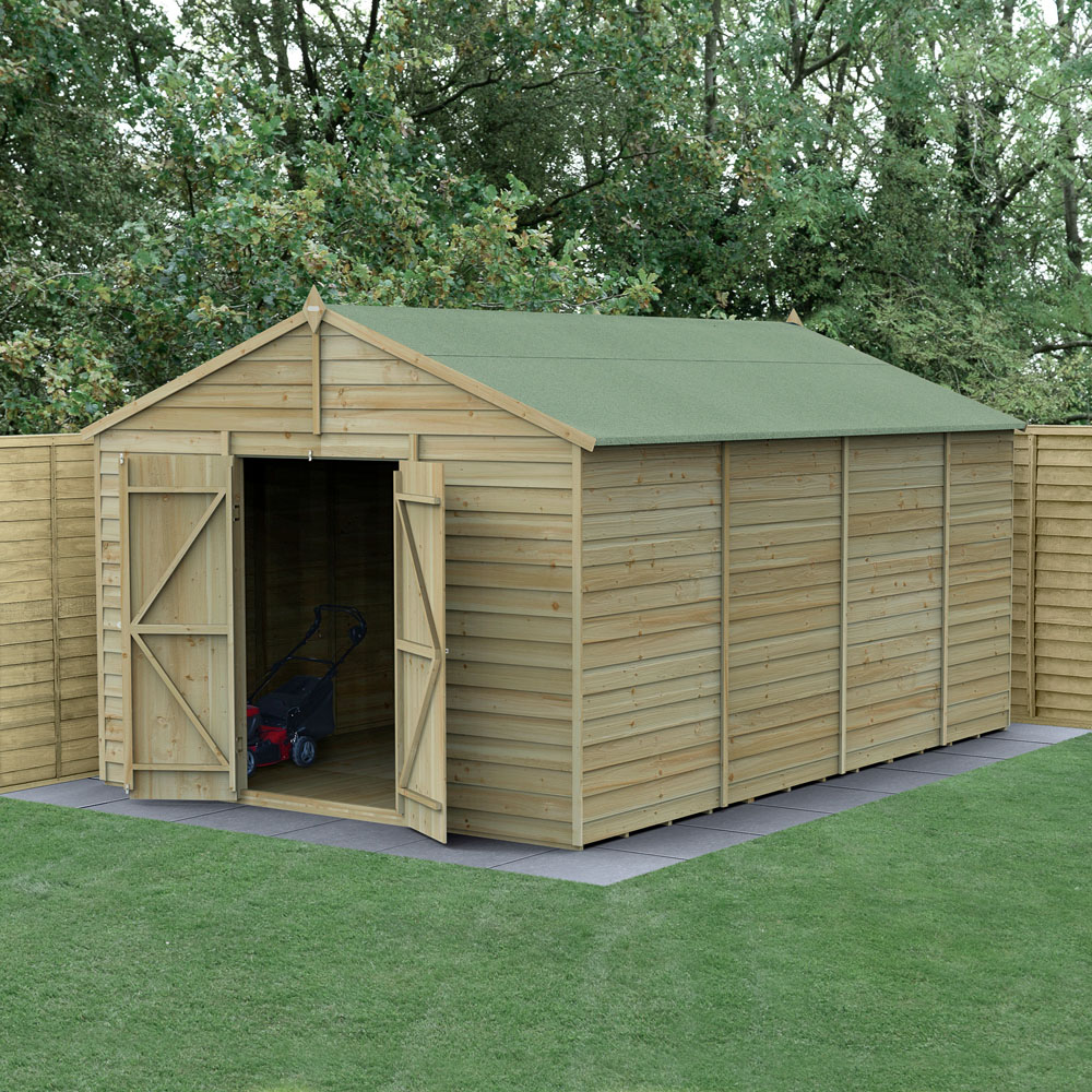 Forest Garden 4LIFE 10 x 15ft Double Door Apex Shed Image 2
