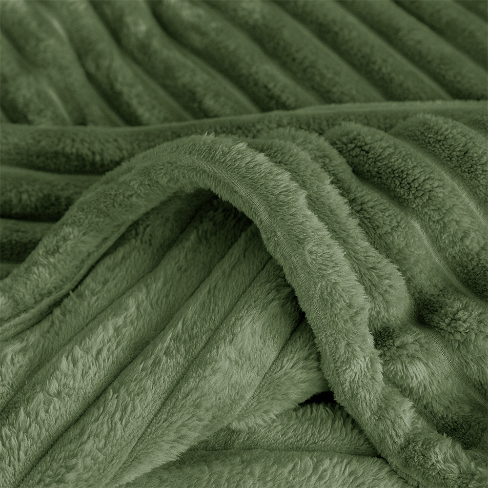 Velosso Bellissima Olive Plush Throw 100 x 150cm Image 4