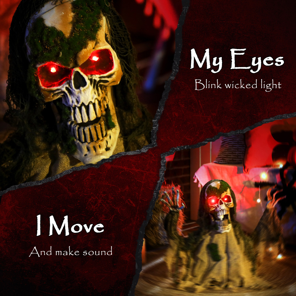 Outsunny Voice Activated Animatronics Skeleton Halloween Decoration Image 8