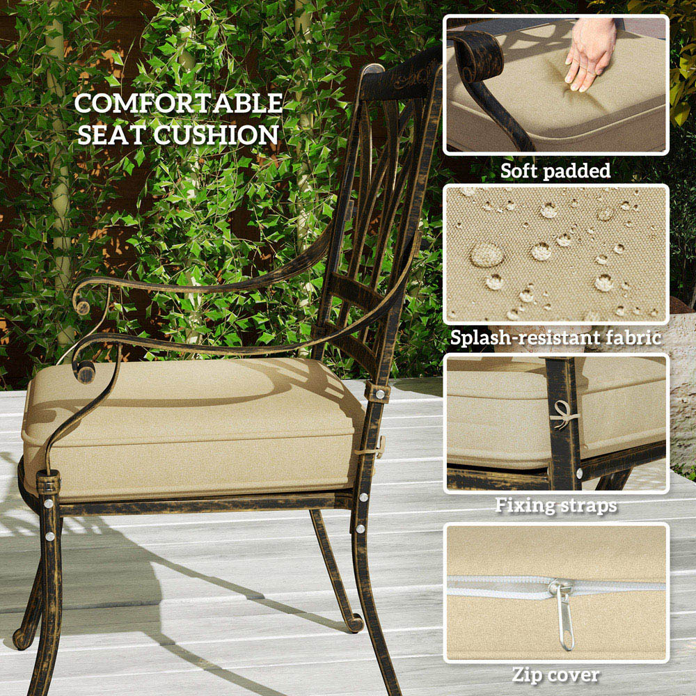 Outsunny 8 Seater Garden Dining Set with Parasol Hole Bronze Image 5