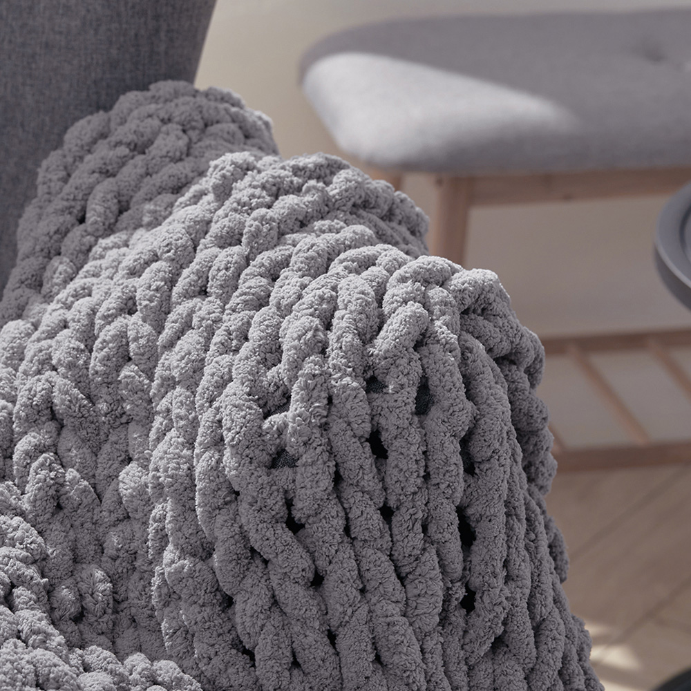 Living and Home Hand Woven Chenille Blanket for Couch and Bed 150cm Image 5