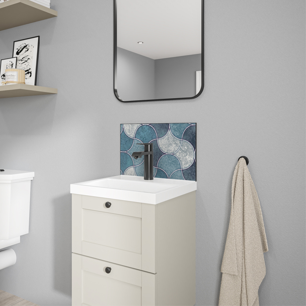 Wetwall Alloy Blue Scallop Splashback 400 x 250mm Image 5