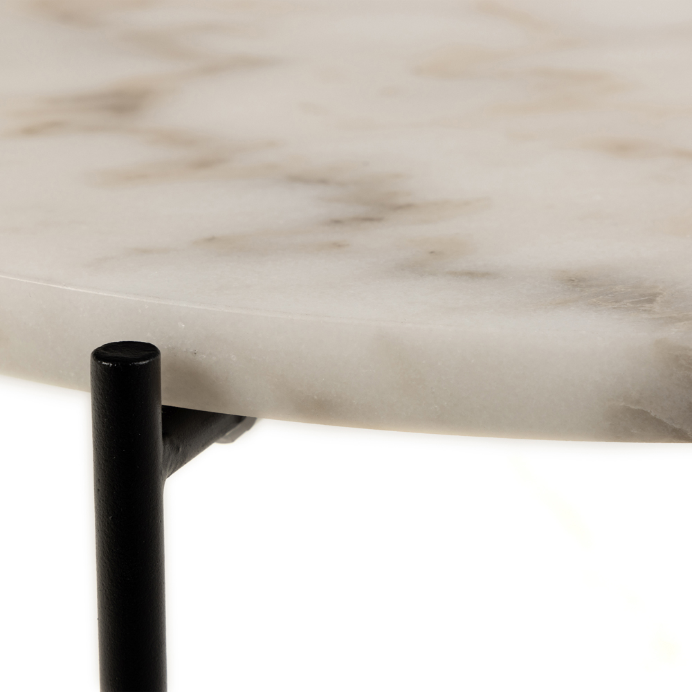 Florence Avila White Marble Top Side Table Image 4