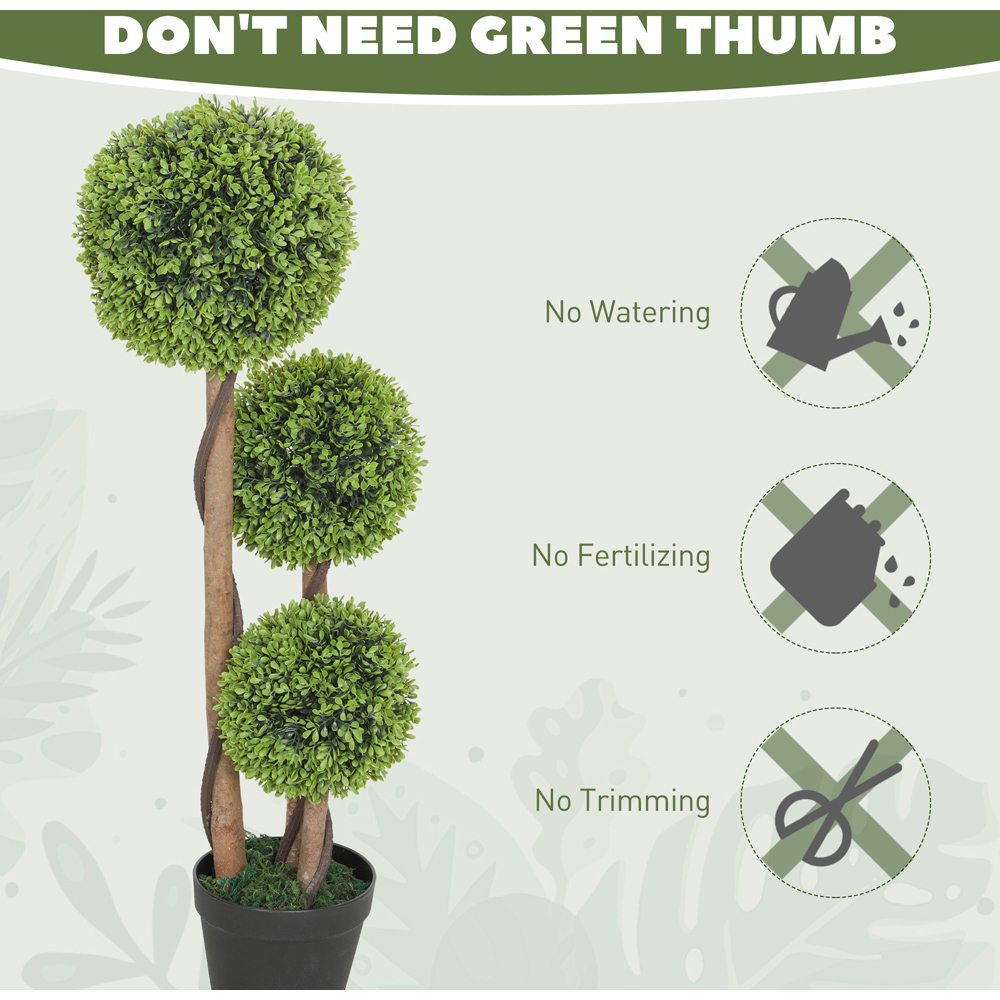 Portland Boxwood Ball Topiary Artificial Plant in Pot 3ft 2 Pack Image 8