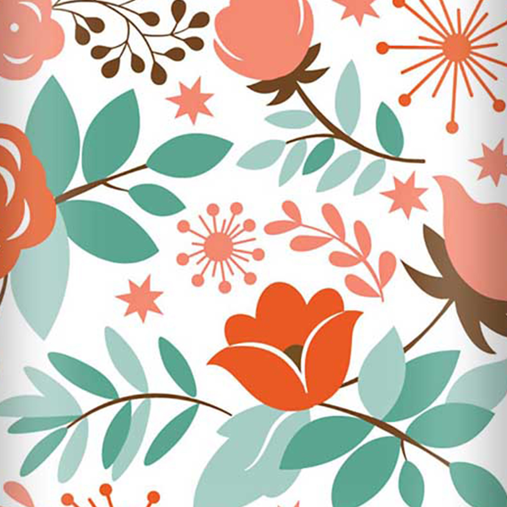 Warren Reed Designer Mini Cabin Orange Floral Pattern Suitcase Image 3