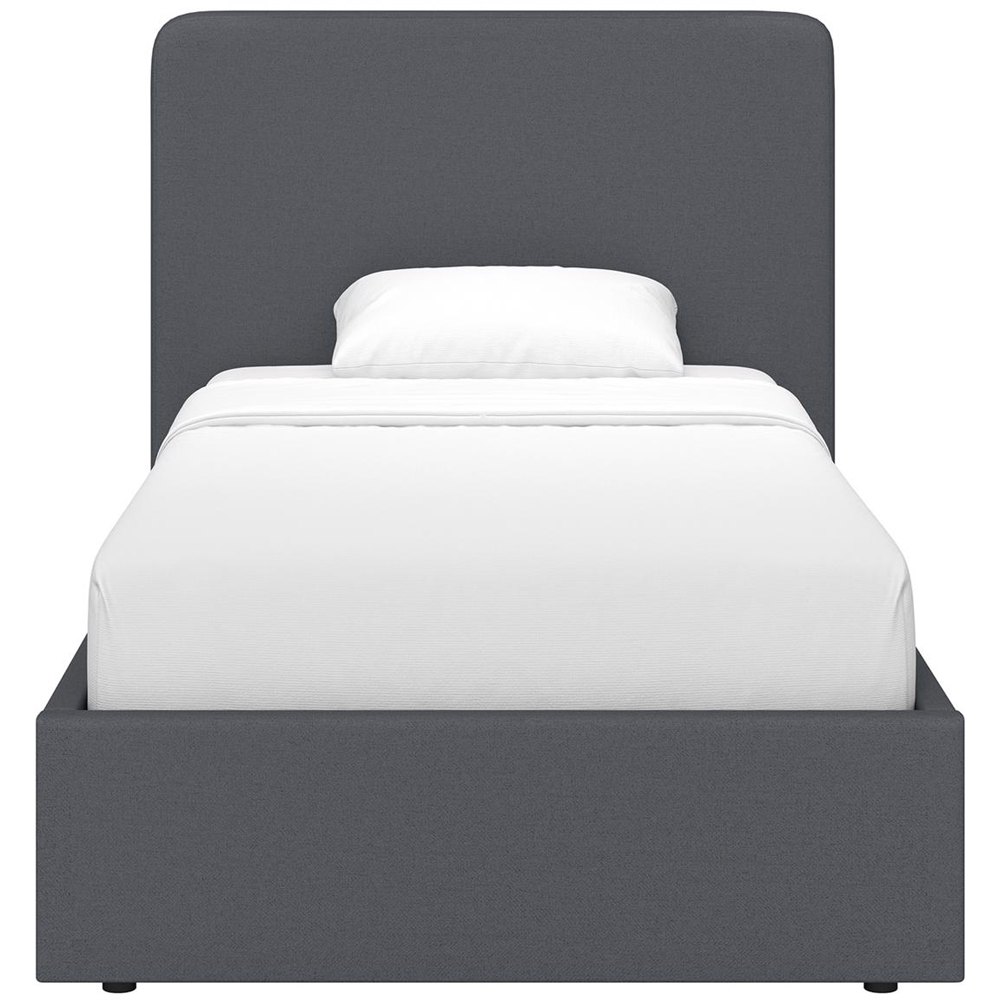 FWStyle Single Grey Upholstered Lift Up Ottoman Bed Frame Image 3