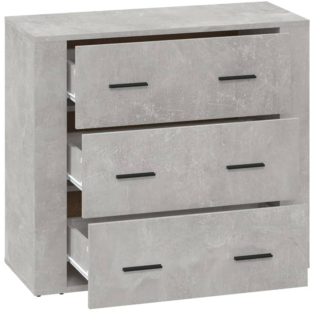 vidaXL 3 Drawer Concrete Grey Sideboard Image 5