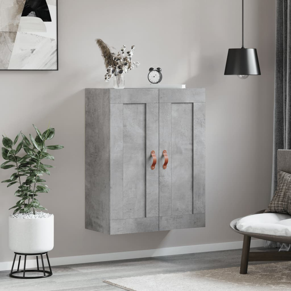 vidaXL 2 Door Concrete Grey Wall Mounted Cabinet Image 3