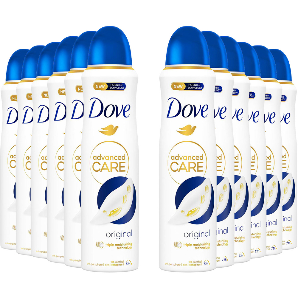 Dove Anti-Perspirant Advanced Care Original Deodorant Spray for Women 150ml 12 Pack Image 1