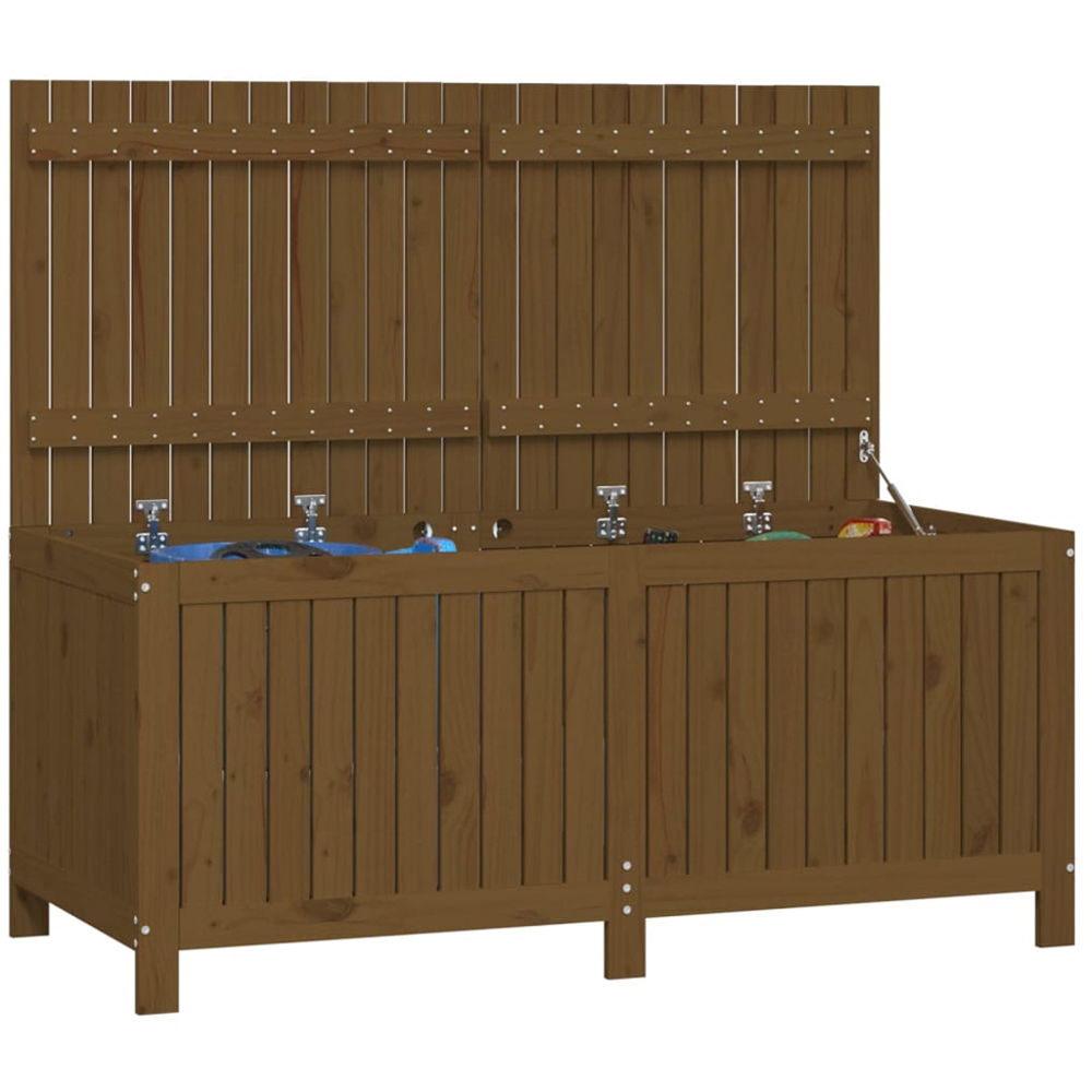 vidaXL 64 x 147 x 68cm Brown Pine Wood Garden Storage Box Image 4