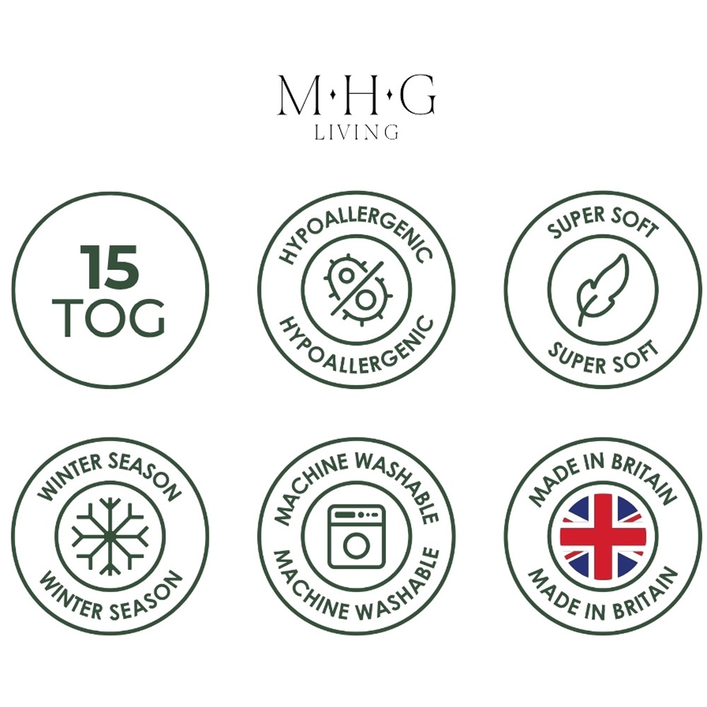 MHG Living King Size White Extra Warm Winter Hollowfibre Duvet 15 Tog Image 8