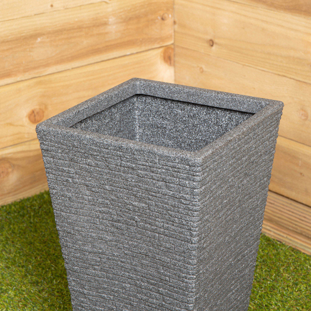 Samuel Alexander Ash Grey Slate Tall Plastic Garden Patio Trough Image 6