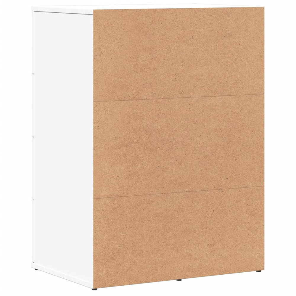 vidaXL Single Door 4 Drawer White Sideboard Set of 2 Image 6