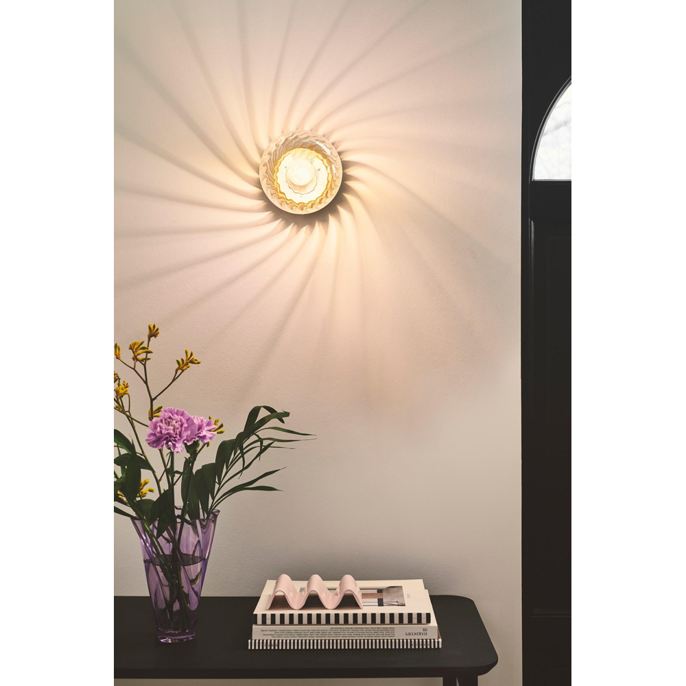 Nordlux Chisell Brass Swirled Glass Dome Wall Light Image 2