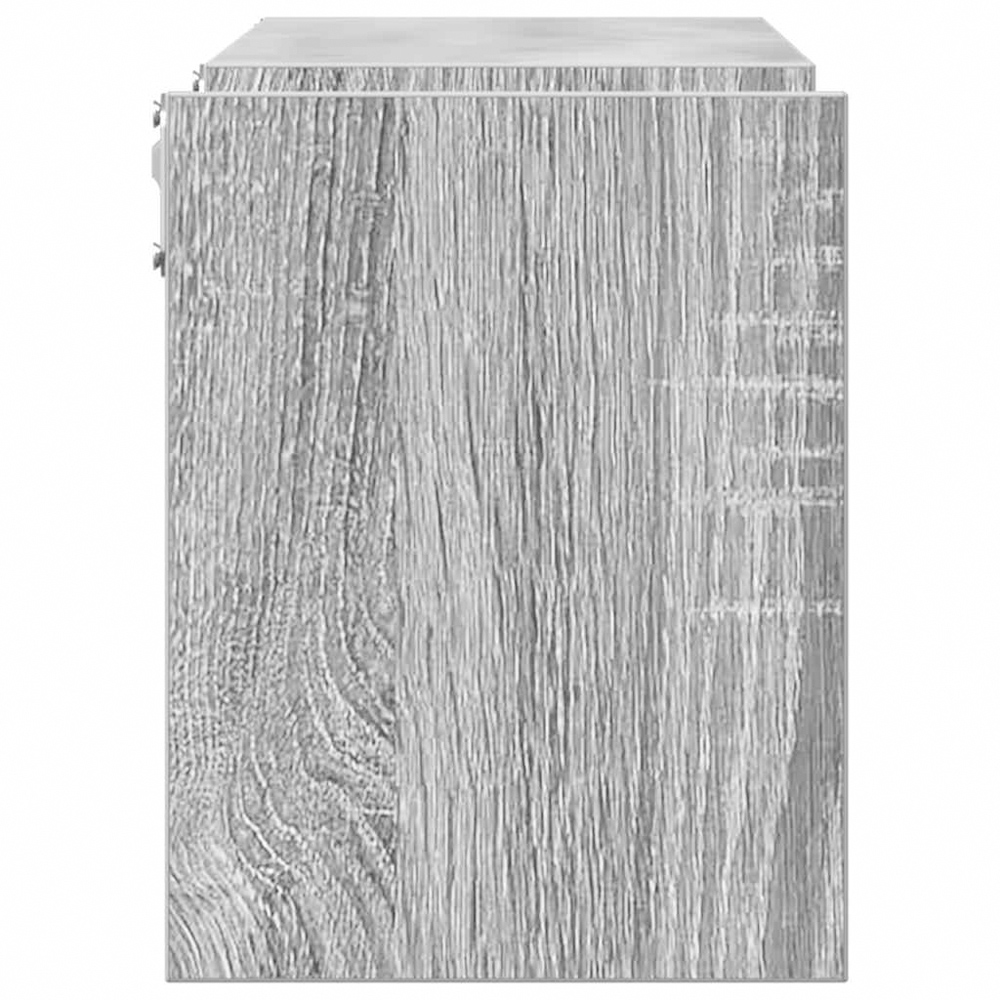 vidaXL 2 Shelf Grey Sonoma Wall Shelf Set of 2 Image 5