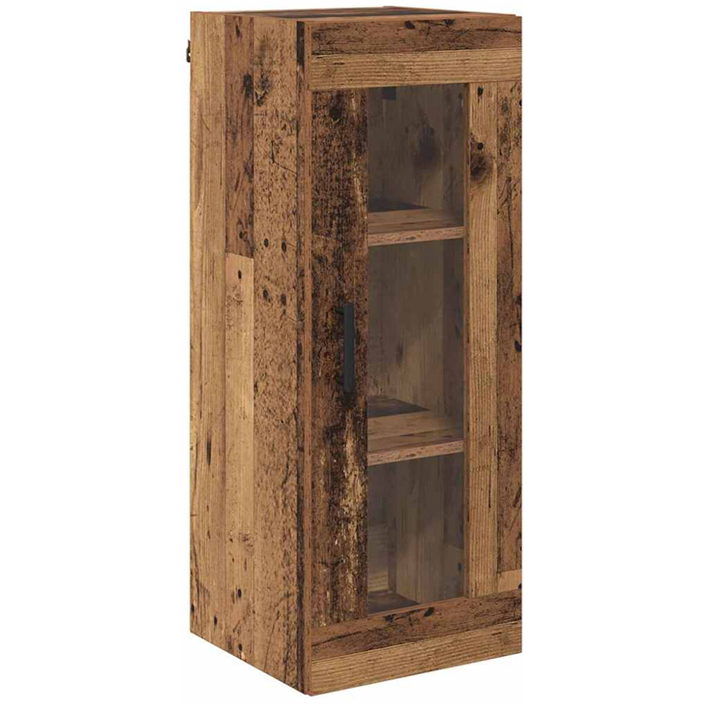 vidaXL Single Glass Door 3 Drawer Old Wood Highboard Image 6